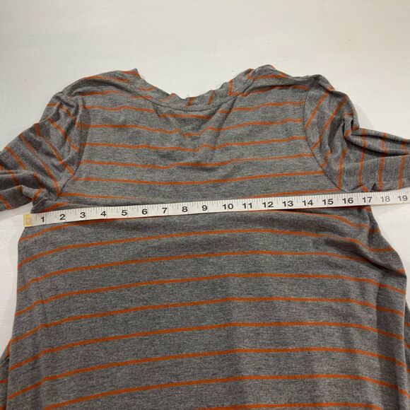 Matilda Jane Windsong Top M Gray Orange Striped Boho Tunic Casual Shirt - Picture 7 of 8